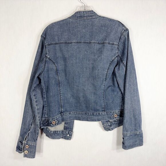 Levi Strauss Large Denim Jacket Blue Jean Button Down Cotton Stretch 361 - Picture 2 of 9